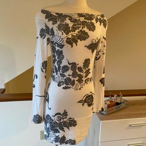 *3/$20* White Sweater with Silver/Gray Design